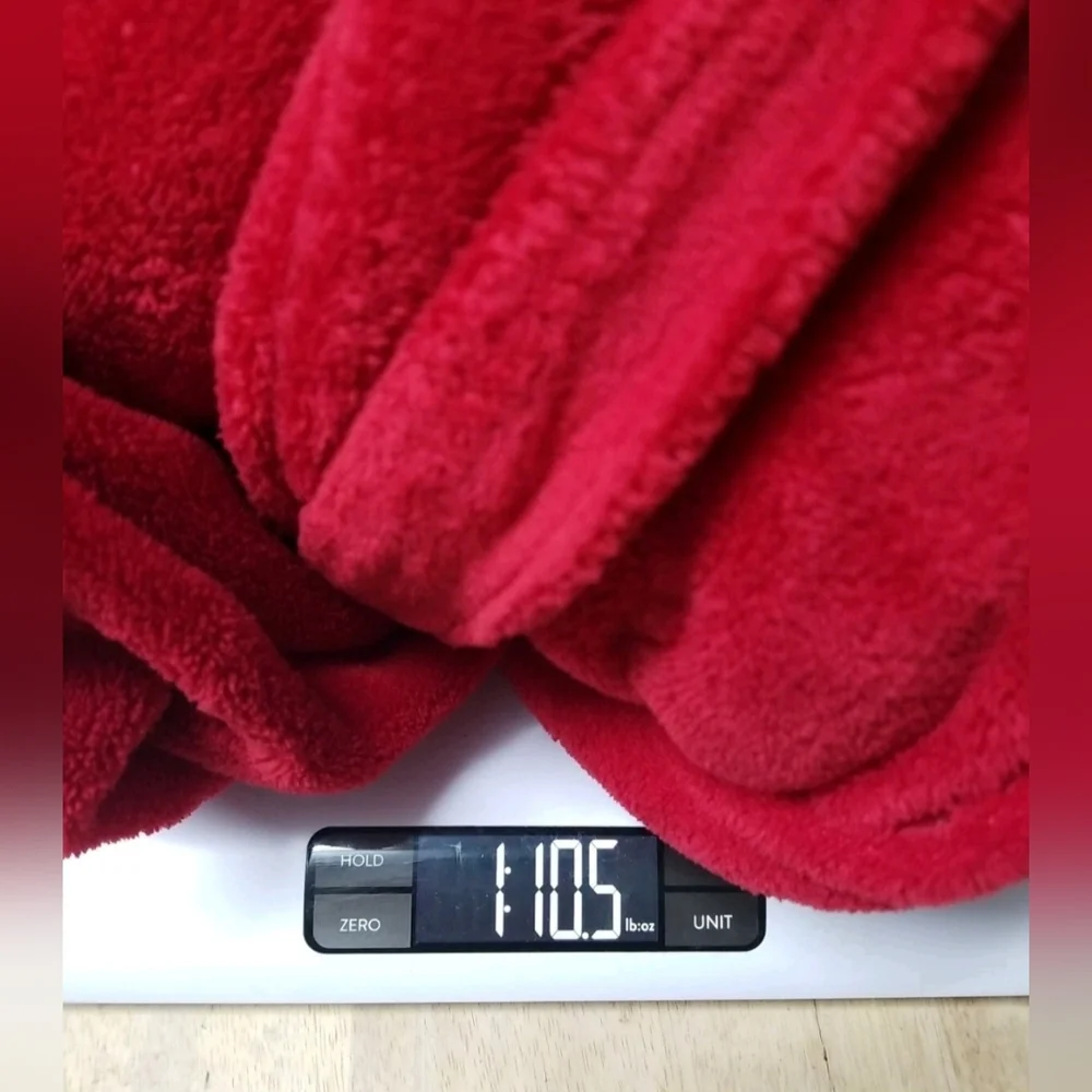 Women's Red Plush Bathrobe Vintage Simply Basic Size M
